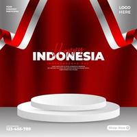 17 de agosto, design do dia da independência da Indonésia, adequado para cartazes, banners, postagens de mídia social vetor