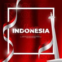 17 de agosto, design do dia da independência da Indonésia, adequado para cartazes, banners, postagens de mídia social vetor