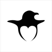 amo o modelo de logotipo do pinguim. sinal e símbolo de animal ártico selvagem. vetor