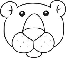 urso animal desenho animado doodle kawaii anime página para colorir ilustração fofa personagem de clip art vetor