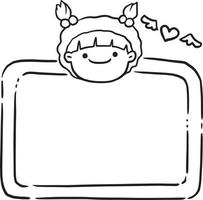 quadro desenho animado fofo kawaii doodle página para colorir desenho ilustração clip-art mangá anime vetor