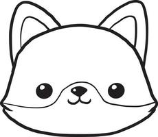 desenho de cachorro desenho animado kawaii anime bonito para colorir  10504727 Vetor no Vecteezy