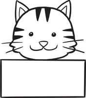 gato animal desenho animado doodle kawaii anime página para colorir ilustração fofa personagem de clip art vetor