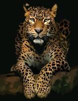 cartaz de onça leopardo vetor