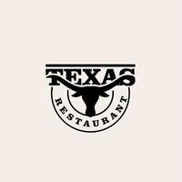 design de logotipo vintage premium do restaurante texas vetor