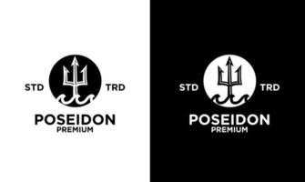 design de logotipo vintage tridente mar vetor