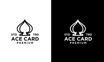 design de logotipo de vetor preto de cartão de espada de ás