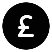 ícone de libra de estilo sólido com tema de dinheiro vetor
