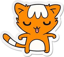 desenho de adesivo de um gato fofo kawaii vetor