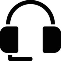 ícone de fone de ouvido de estilo sólido de tema de computador e hardware vetor