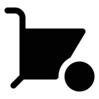 ícone de carrinho de mão de estilo sólido com tema de construção vetor
