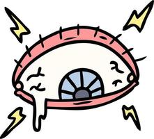 doodle de desenho animado de um olho enfurecido vetor