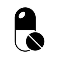 comprimido e cápsula, vetor de ícone de medicina