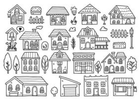 ilustração vetorial de objetos de doodle de casa para banner vetor