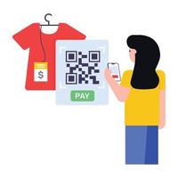 qr scan ilustração plana moderna de qr scan vetor