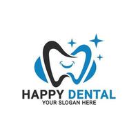 logotipo dental feliz, logotipo da clínica odontológica familiar, modelo de logotipo dental de dente simples vetor