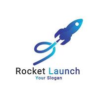 logotipo de foguete de inicialização, logotipo de lançamento, logotipo de lançamento de foguete, modelo de logotipo de foguete vetor