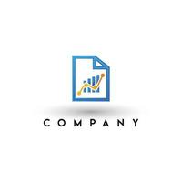 logotipo de negócios de marketing e financeiro, logotipo de contabilidade, modelo de logotipo de pasta de arquivo vetor
