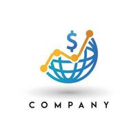 logotipo de marketing e negócios financeiros, logotipo de localização financeira, modelo de logotipo de contabilidade vetor