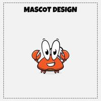 logotipo de frutos do mar vector design de ilustração de mascote animal