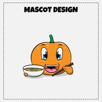 logotipo de comida tradicional indonésia vector design de ilustração de mascote de macarrão laranja
