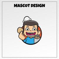 logotipo de comida tradicional indonésia vector rempeek mascote ilustração design