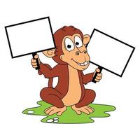 gráfico de desenho animado de macaco fofo vetor