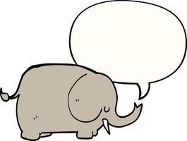 elefante de desenho animado e bolha de fala vetor
