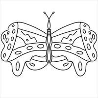 doodle de desenho de mão de contorno de borboleta vetor