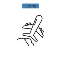 ícones de avião simbolizam elementos vetoriais para infográfico web vetor