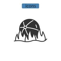 ícones de bola simbolizam elementos vetoriais para infográfico web vetor