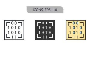ícones de padrão de dados símbolo elementos vetoriais para web infográfico vetor