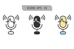 ícones de reconhecimento de fala simbolizam elementos vetoriais para infográfico web vetor