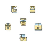 ícones de utensílios de cozinha simbolizam elementos vetoriais para infográfico web vetor