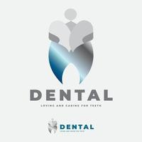 atendimento odontológico e logotipo da clínica do dentista vetor