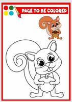 livro de colorir para crianças. esquilo vetor
