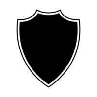 escudo de cor preta isolada no fundo branco vetor