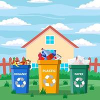 fundo de reciclagem em casa vetor