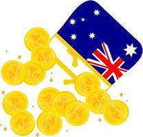 bandeira desenhada de mão de vetor australiano, dólar australiano