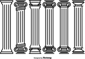 Vetores de pilar romano decorativo