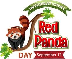 dia internacional do panda vermelho em 17 de setembro vetor