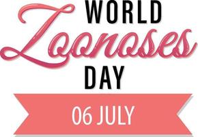 dia mundial das zoonoses em 6 de julho design de cartaz vetor