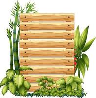 modelo de placa de madeira com folhas da natureza vetor