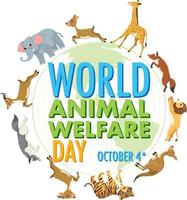 vetor de conceito de dia mundial do bem-estar animal