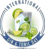 banner do dia internacional de gin e tônica vetor