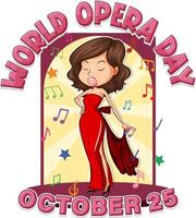 vetor de conceito de banner do dia mundial da ópera
