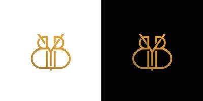 as iniciais logo letra byb design elegante e luxuoso vetor