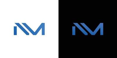 design de logotipo de iniciais nm moderno e sofisticado vetor