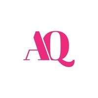design de logotipo de letra aq. aq logotipo ícone cor rosa vector modelo de vetor livre.