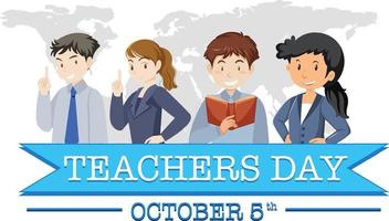 design de cartaz do dia mundial dos professores vetor